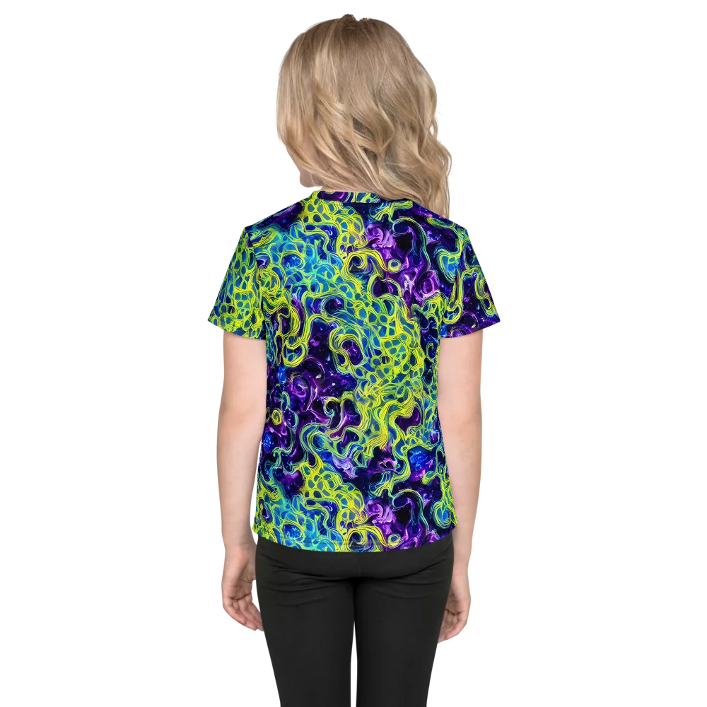 Ultraviolet Maze on Kids Crew Neck T-Shirt — Back