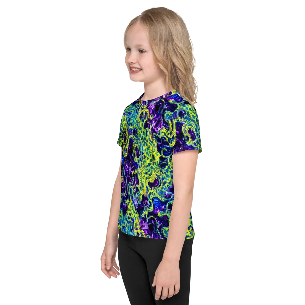 Ultraviolet Maze on Kids Crew Neck T-Shirt — Left