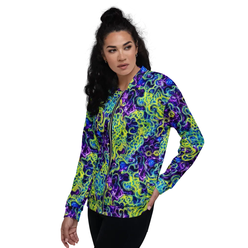 Ultraviolet Maze on Bomber Jacket — Left