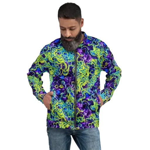 Ultraviolet Maze on a Bomber Jacket