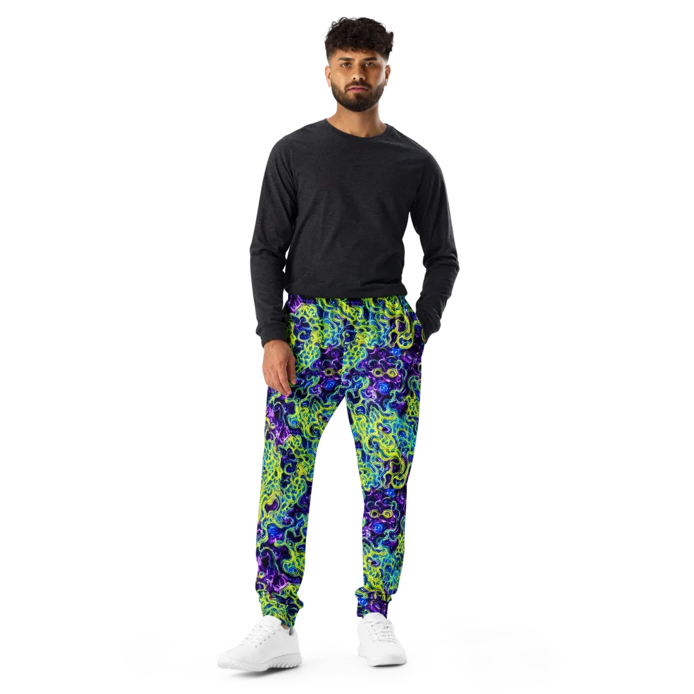 Ultraviolet Maze on Men's Joggers — Front