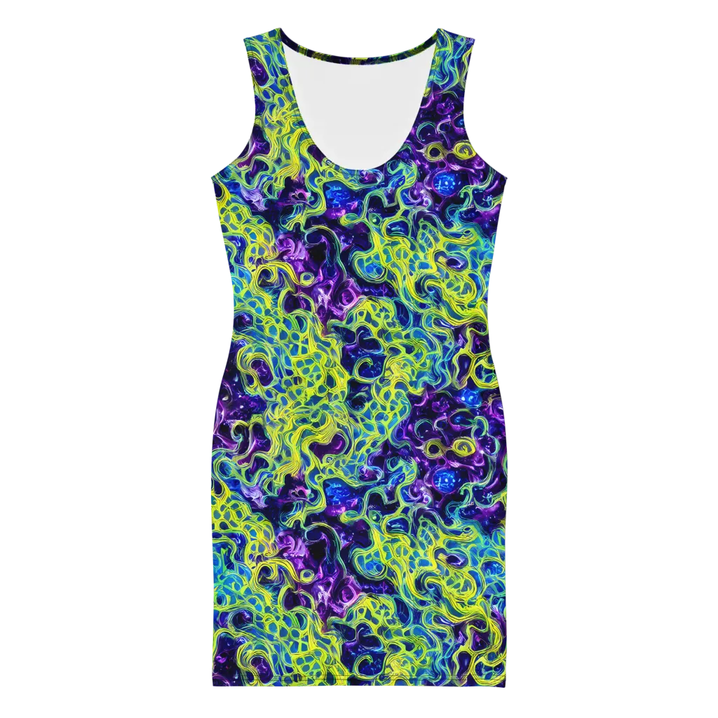 Ultraviolet Maze on Bodycon Dress — Front