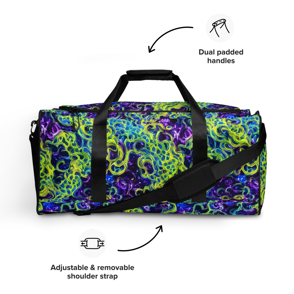 Ultraviolet Maze on Duffle Bag — Front
