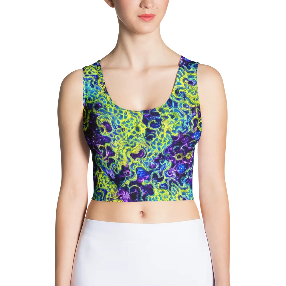 Ultraviolet Maze on Crop Top — Front