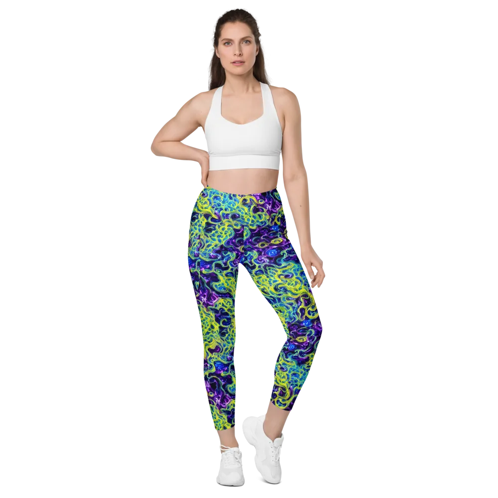 Ultraviolet Maze on Leggings with Pockets — Front