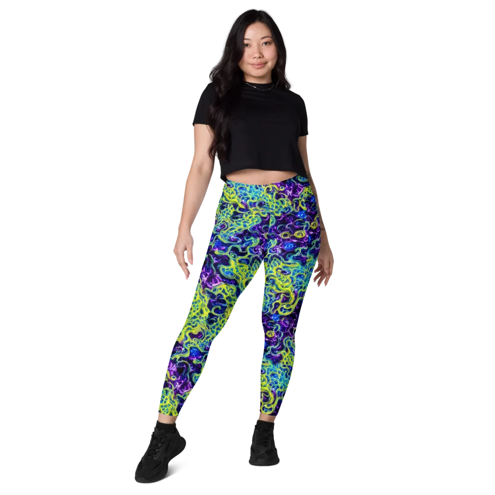 Ultraviolet Maze on Leggings with Pockets — Front