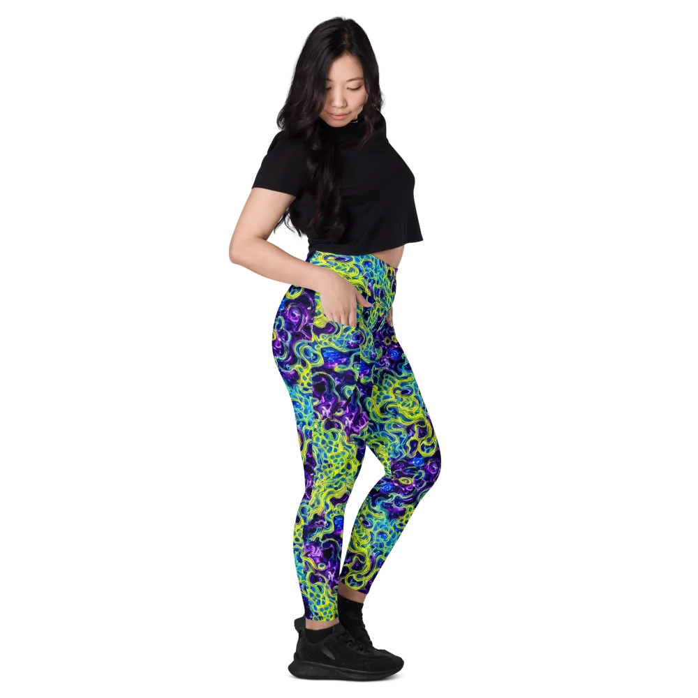 Ultraviolet Maze on Leggings with Pockets — Right