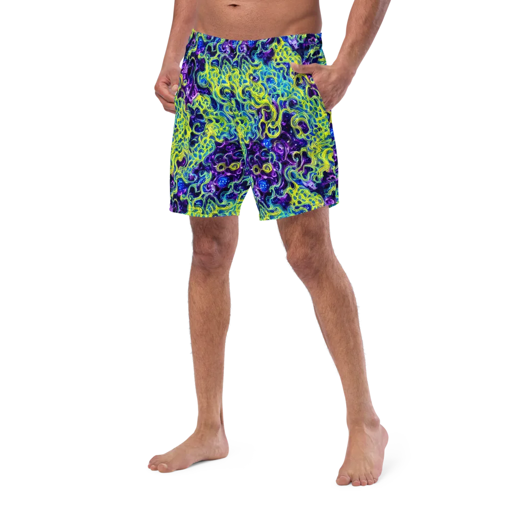 Ultraviolet Maze on Swim Trunks — Left Front
