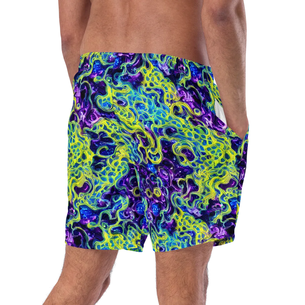 Ultraviolet Maze on Swim Trunks — Right Back