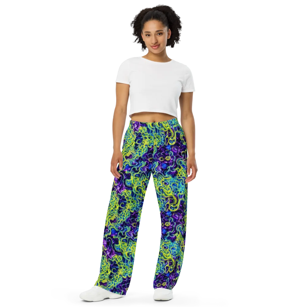 Ultraviolet Maze on Wide-Leg Pants — Front
