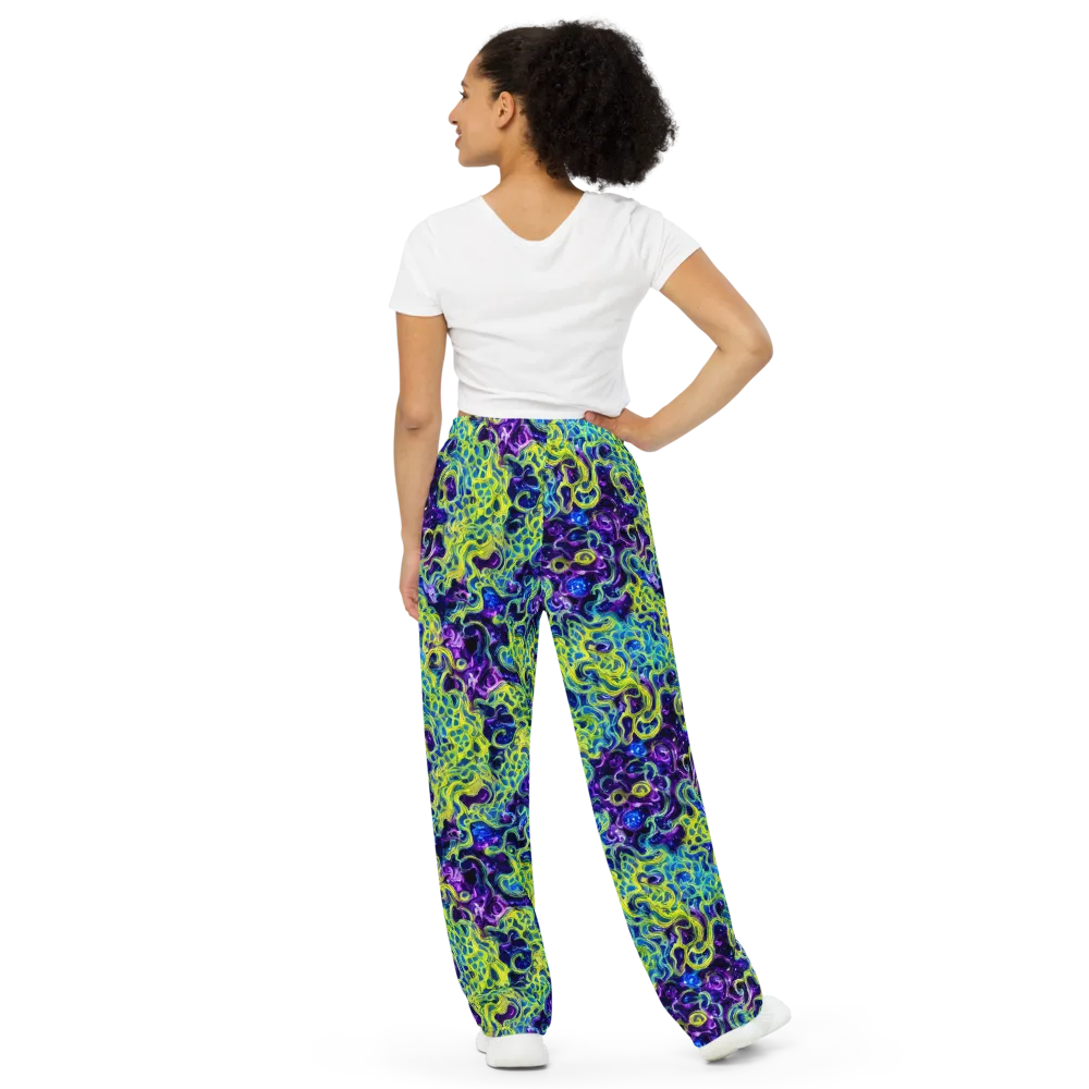 Ultraviolet Maze on Wide-Leg Pants — Back