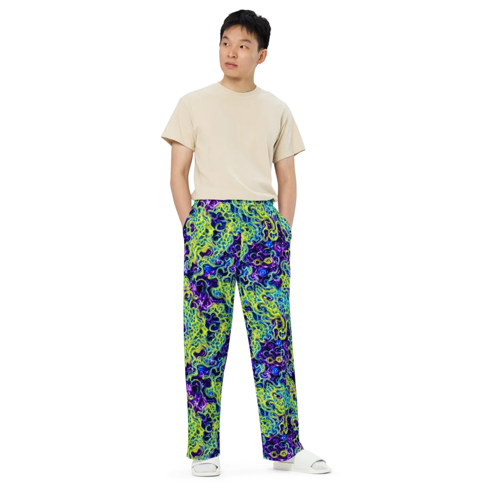 Ultraviolet Maze on Wide-Leg Pants — Front