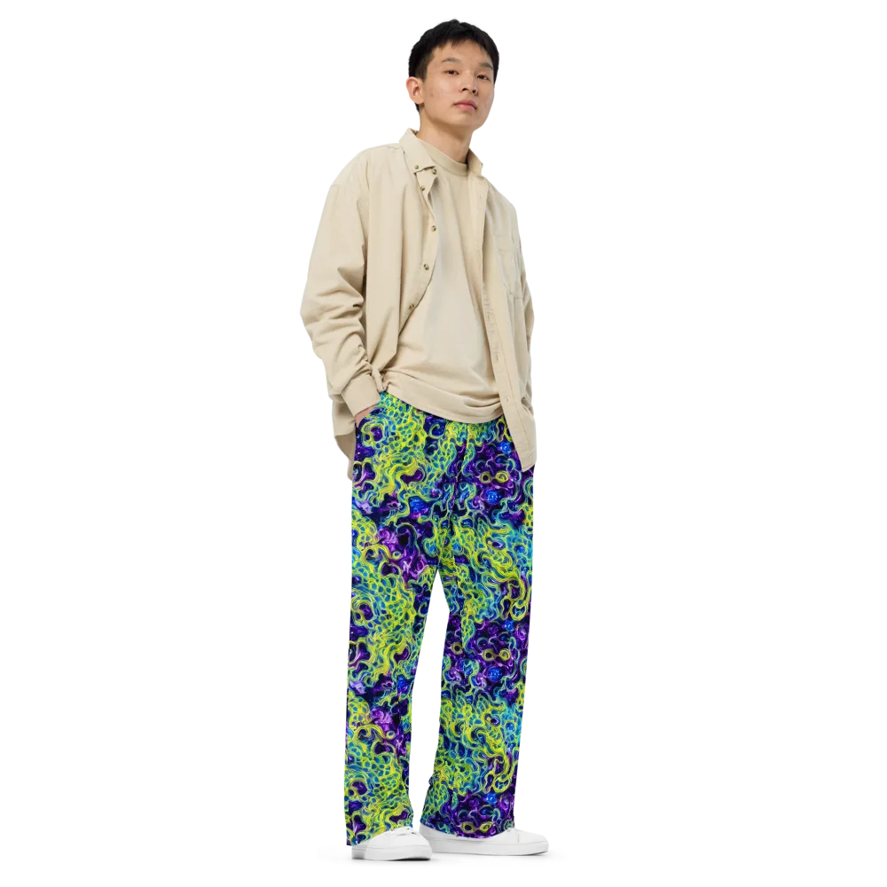 Ultraviolet Maze on Wide-Leg Pants — Right Front
