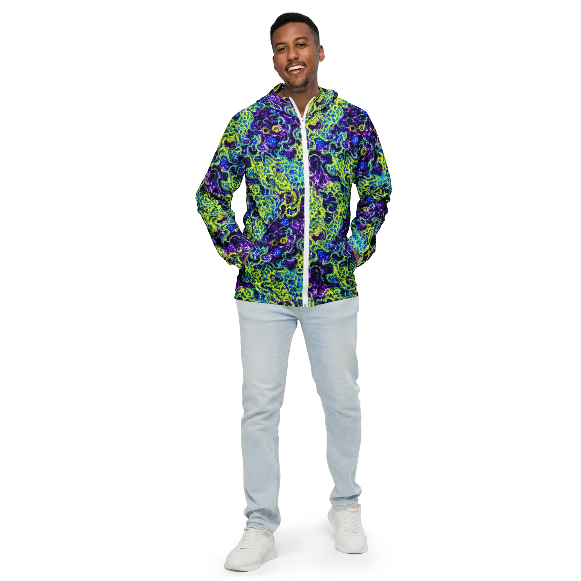 Ultraviolet Maze on Men's Windbreaker — Front