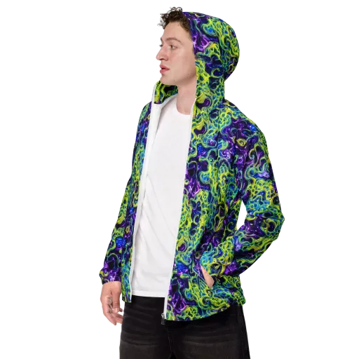 Ultraviolet Maze on a Men's Windbreaker
