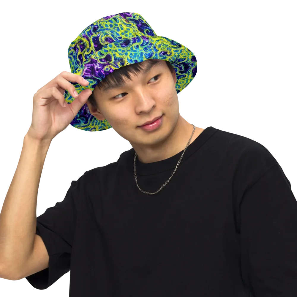 Ultraviolet Maze on Reversible Bucket Hat — Front Inside