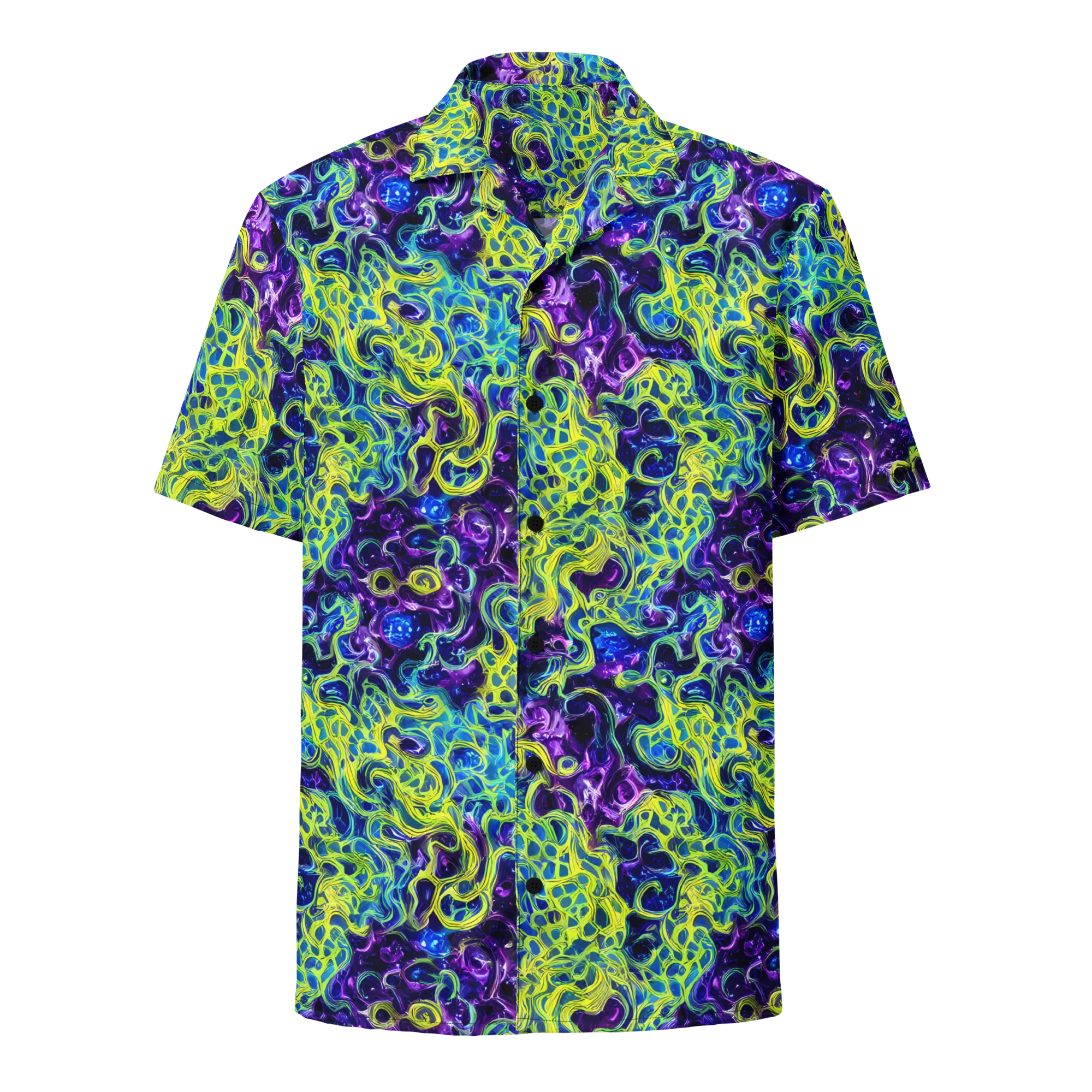 Ultraviolet Maze on Button Shirt — Front
