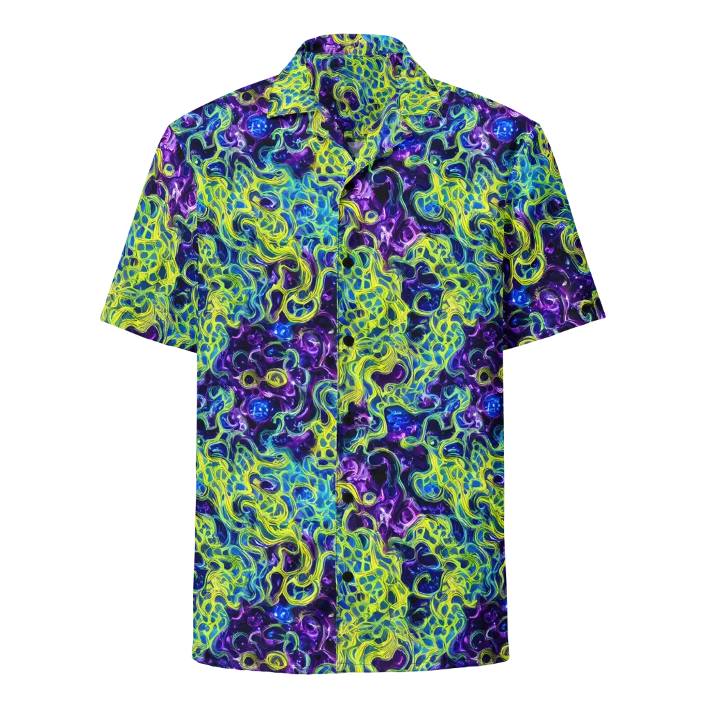 Ultraviolet Maze on Button Shirt — Front