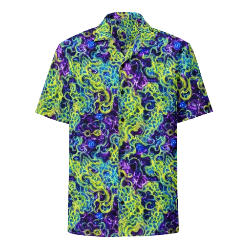 Ultraviolet Maze on a Button Shirt