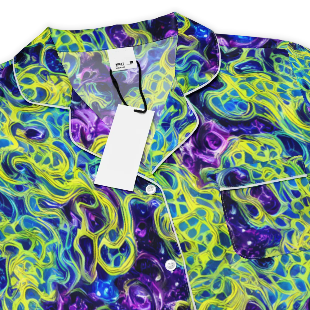 Ultraviolet Maze on Women's Short Sleeve Pajama Top — Product details
