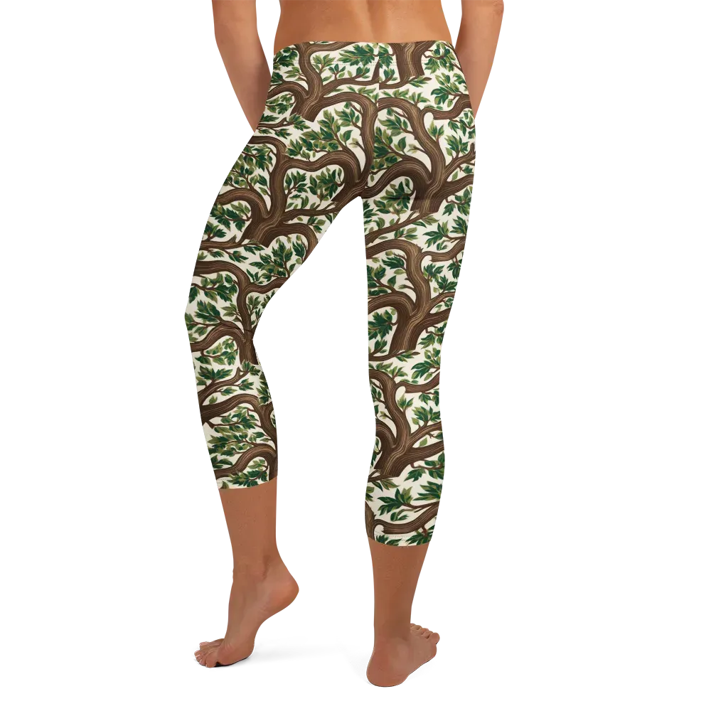 Verdant Boughs on Capri Leggings — Back