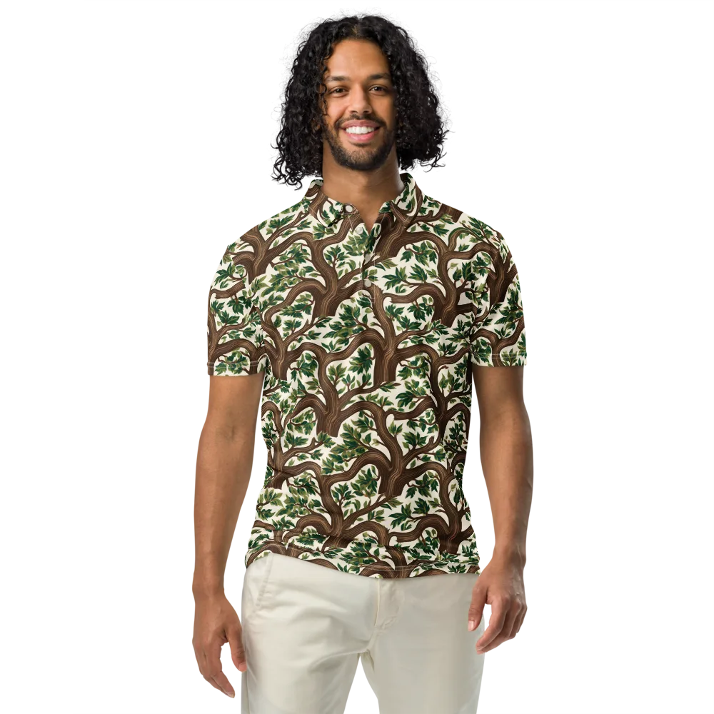 Verdant Boughs on Men's Slim Fit Polo Shirt — Front