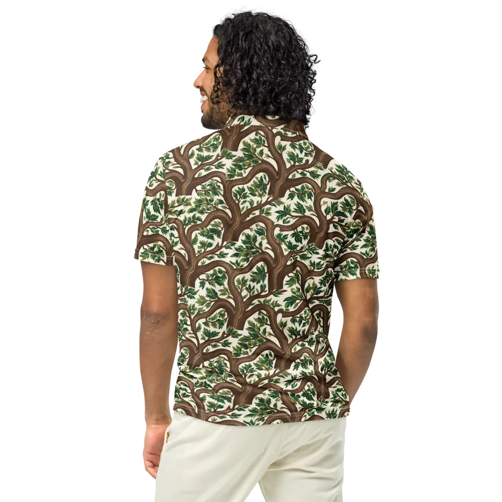 Verdant Boughs on Men's Slim Fit Polo Shirt — Back