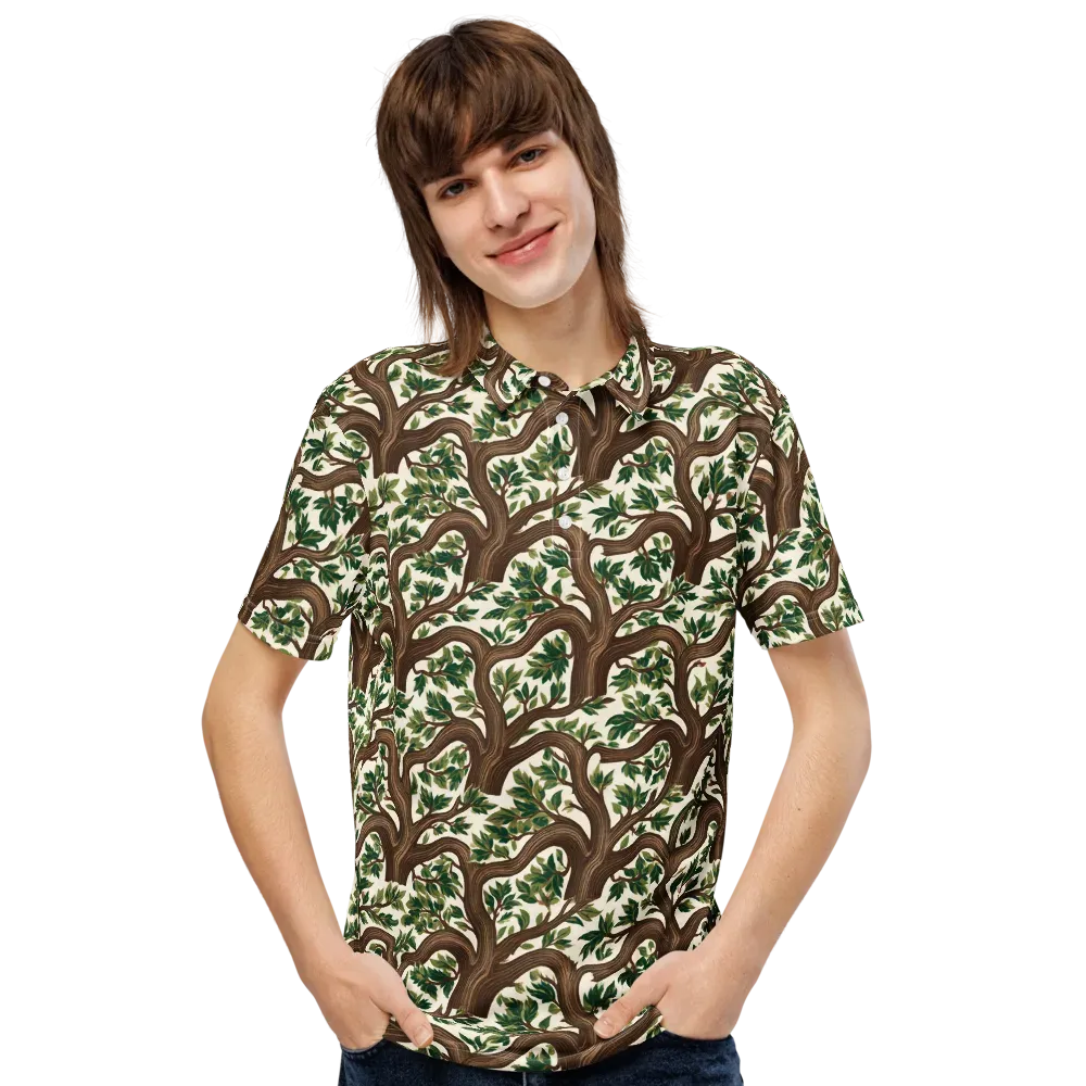 Verdant Boughs on Men's Slim Fit Polo Shirt — Front