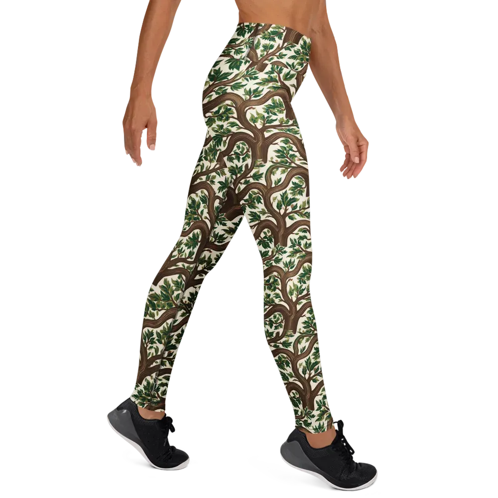 Verdant Boughs on Yoga Leggings — Right
