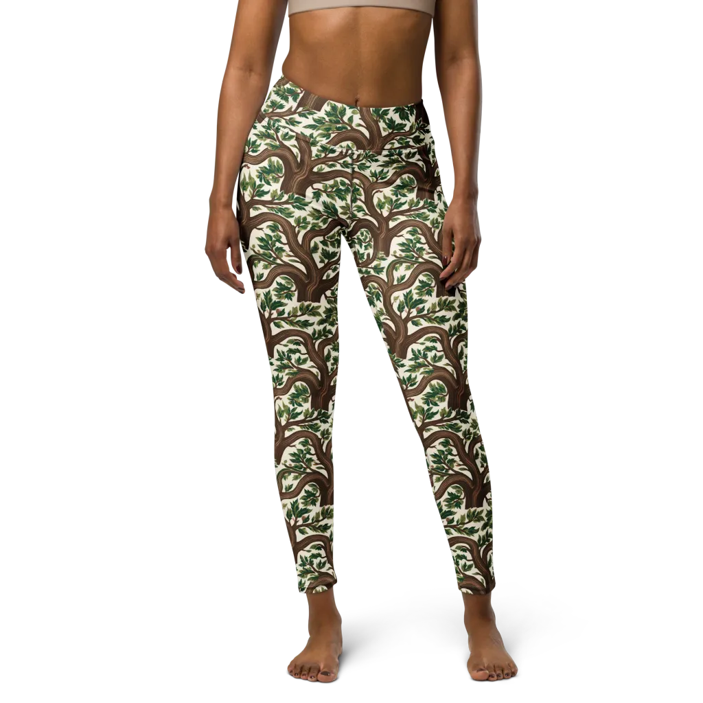Verdant Boughs on Yoga Leggings — Front