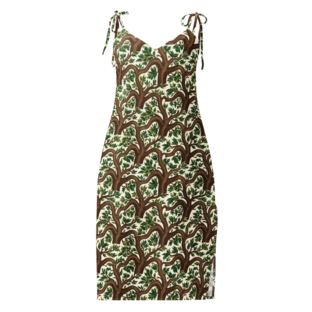 Verdant Boughs on Slip Dress — Front