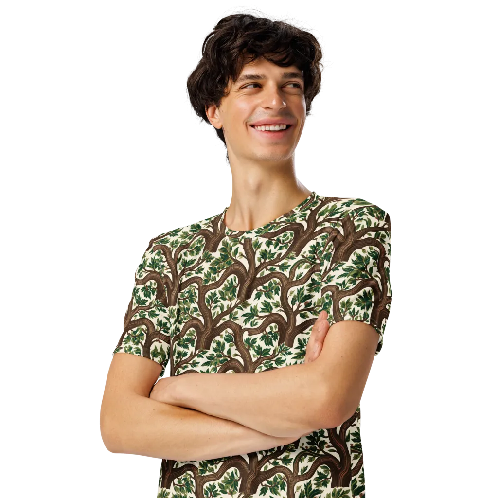 Verdant Boughs on Men's Crew Neck T-Shirt — Left Front