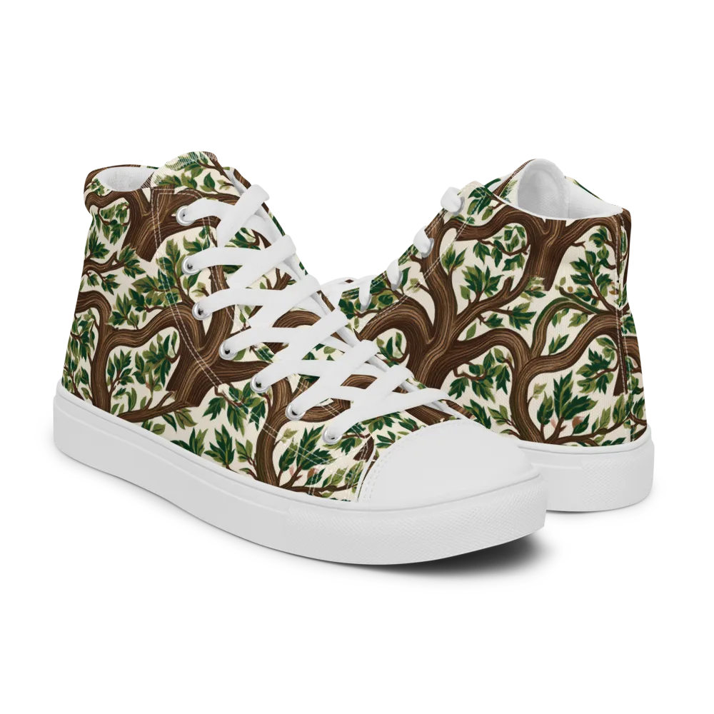 Verdant Boughs on Men's High Top Canvas Shoes — Right