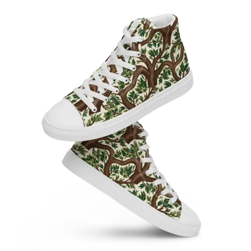 Verdant Boughs on a Men's High Top Canvas Shoes