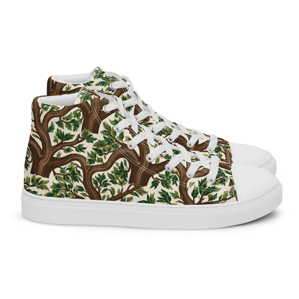 Verdant Boughs on Women's High Top Canvas Shoes — Right