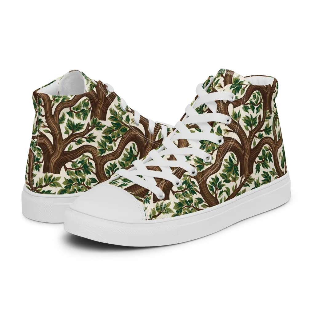 Verdant Boughs on Women's High Top Canvas Shoes — Left
