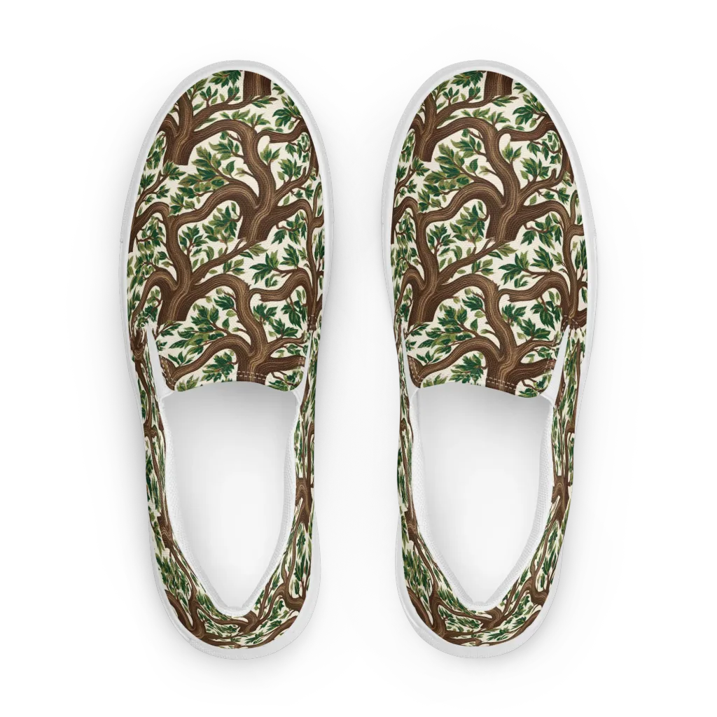 Verdant Boughs on Men's Slip-On Canvas Shoes — Front