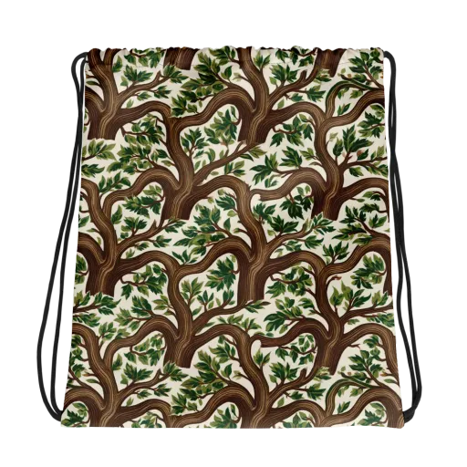 Verdant Boughs on a Drawstring Bag