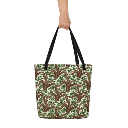 Verdant Boughs on a Large Tote Bag W/ Pocket