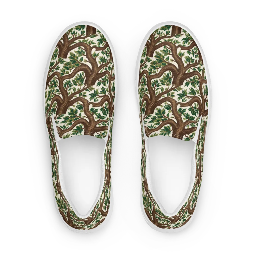 Verdant Boughs on Women's Slip-On Canvas Shoes — Front