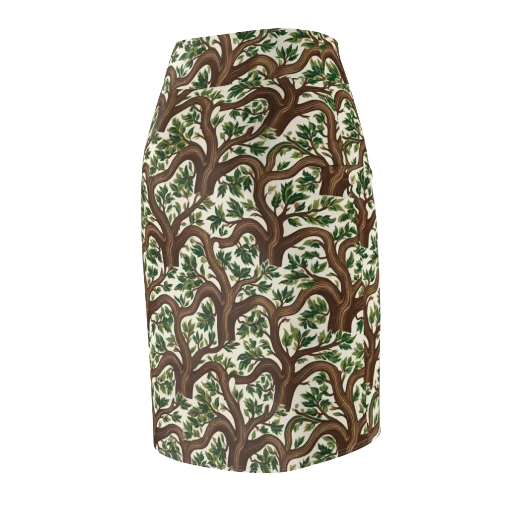Verdant Boughs on Pencil Skirt — Back Side