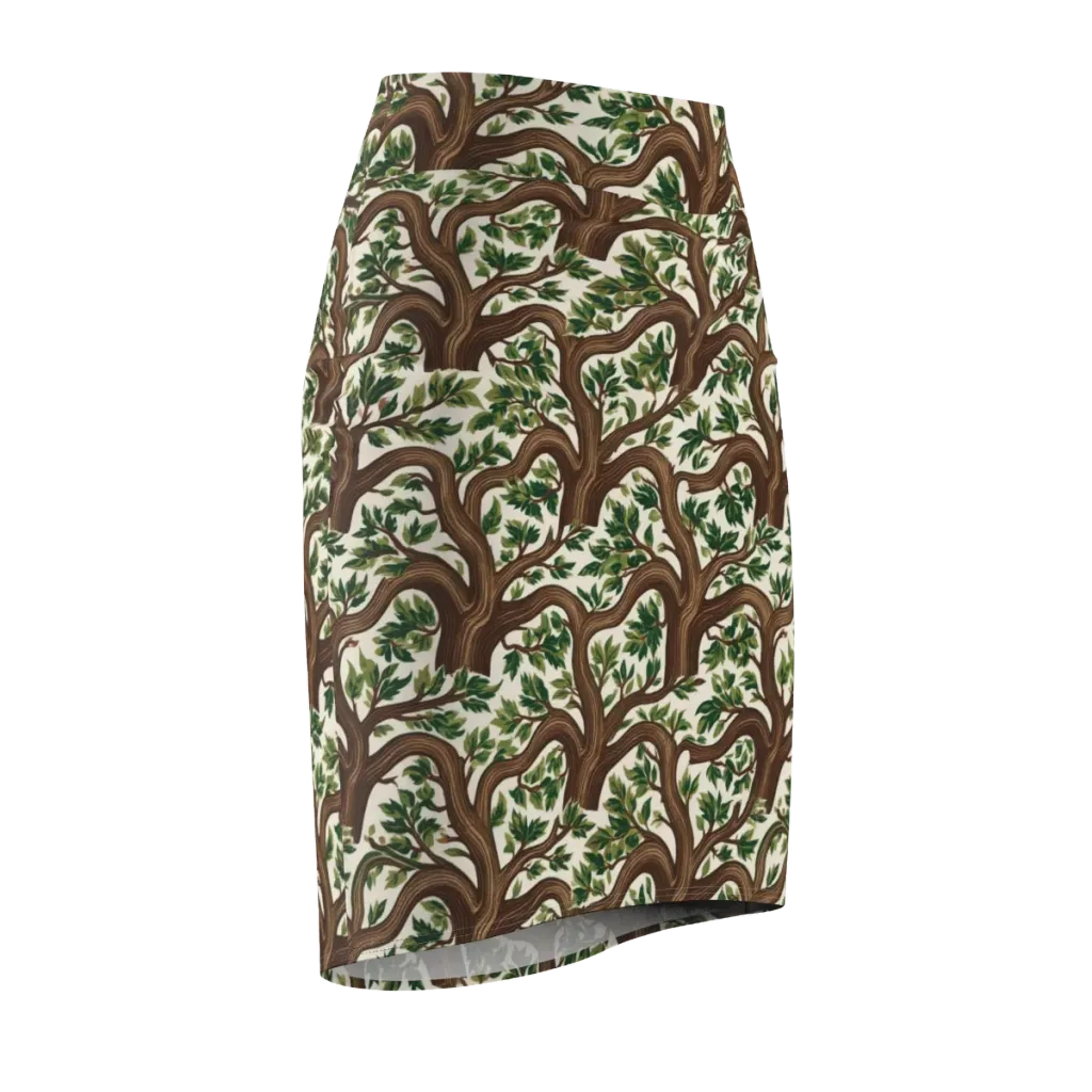 Verdant Boughs on Pencil Skirt — Front Side