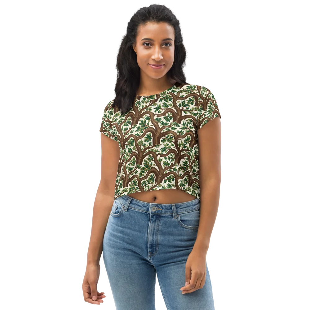 Verdant Boughs on Crop Tee — Front