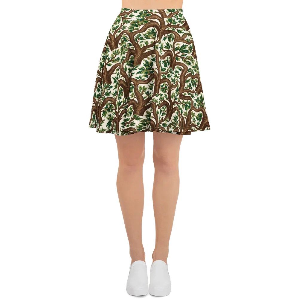 Verdant Boughs on Skater Skirt — Front