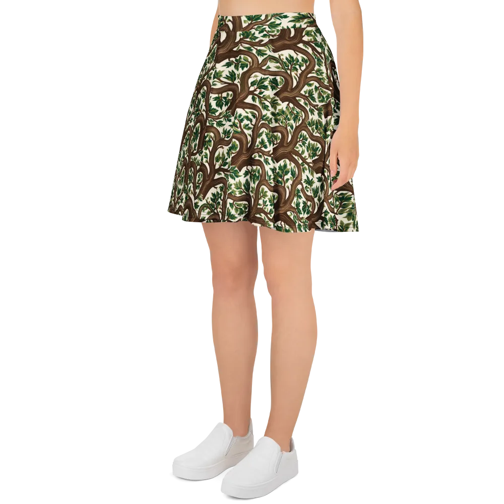 Verdant Boughs on Skater Skirt — Left