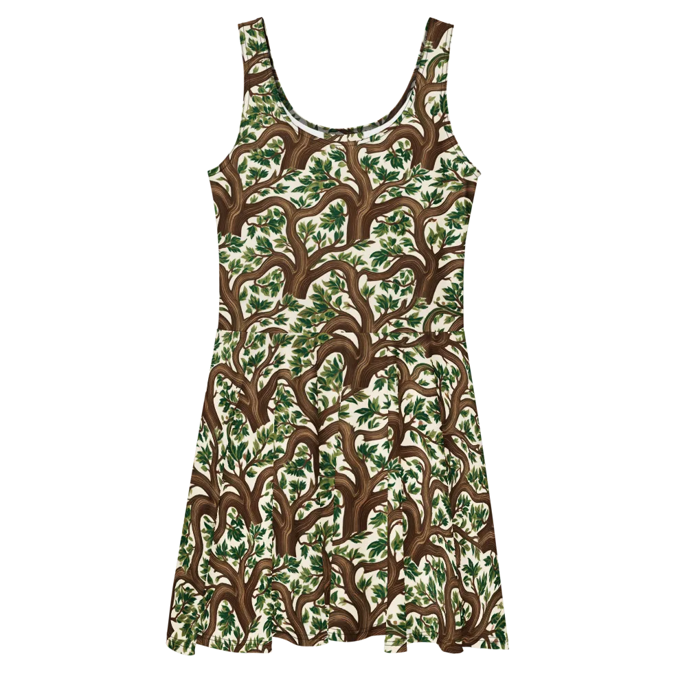Verdant Boughs on Skater Dress — Front