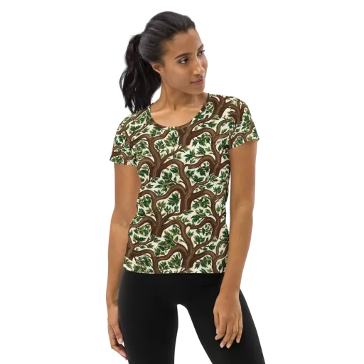 Verdant Boughs on a Women's Athletic T-Shirt