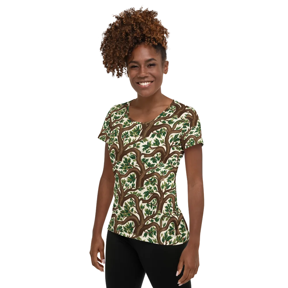 Verdant Boughs on Women's Athletic T-Shirt — Left