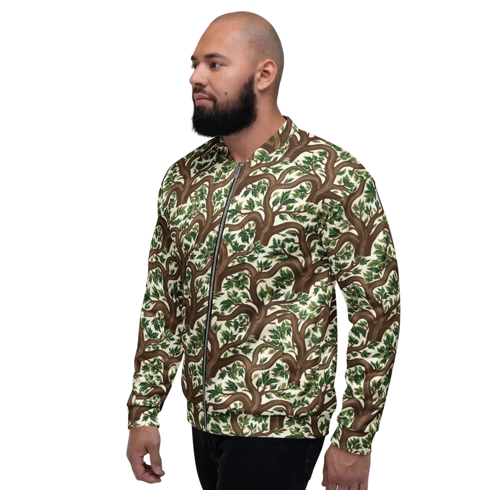 Verdant Boughs on Bomber Jacket — Left