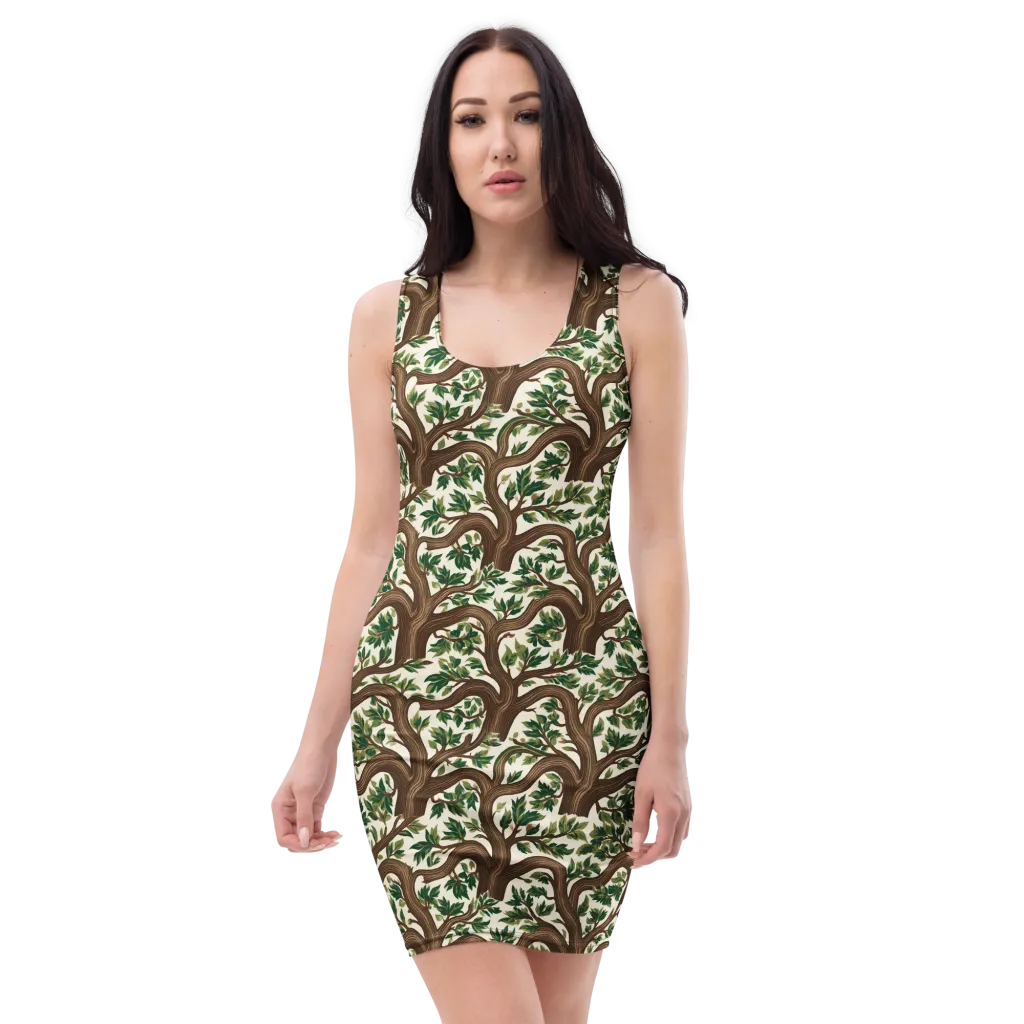 Verdant Boughs on Bodycon Dress — Front